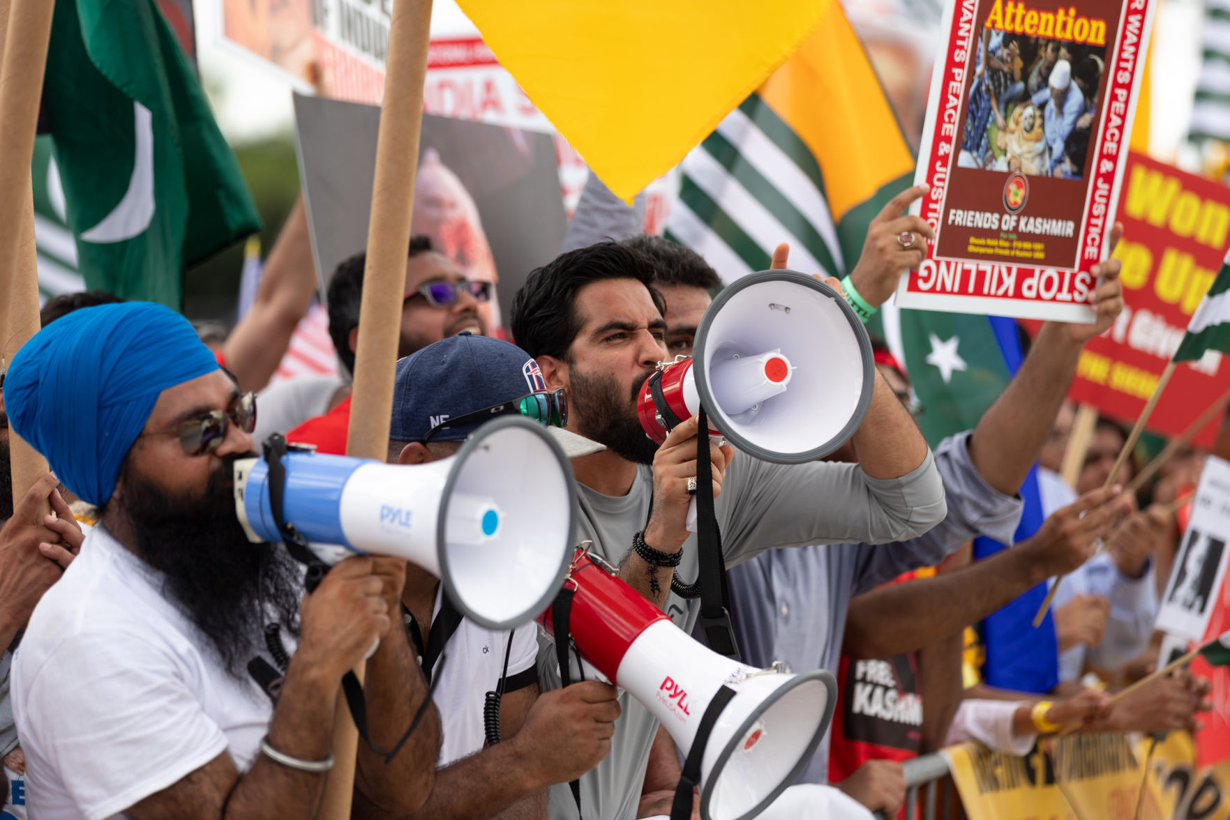 Protesters rally outside President Donald Trump, Indian Prime Minister Narendra Modi summit in Houston